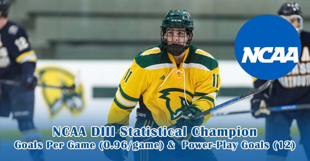Figi Tabbed NCAA DIII Ice Hockey Statistical Champion In Two Categories