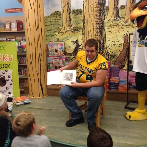 Fitchburg State Football Represents Falcons at the McKay PTO Reading Night