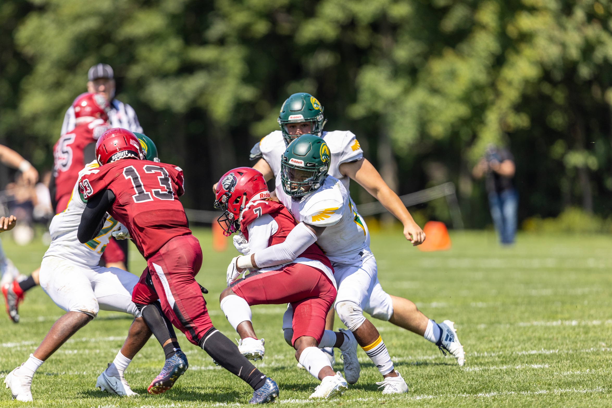 Falcons Edged By Lancers, 38-35
