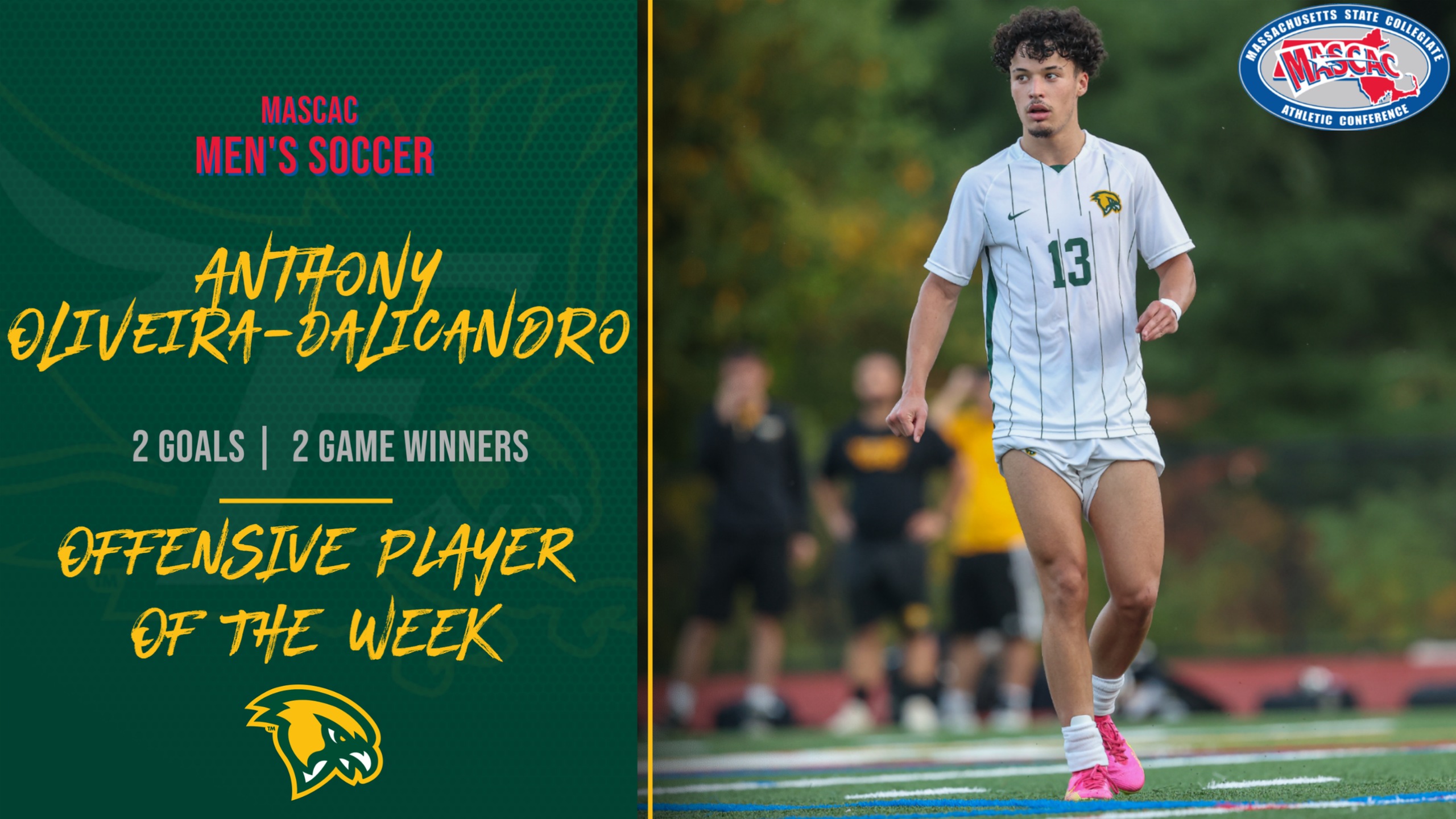 Oliveira-Dalicandro Earns MASCAC Offensive Player of the Week