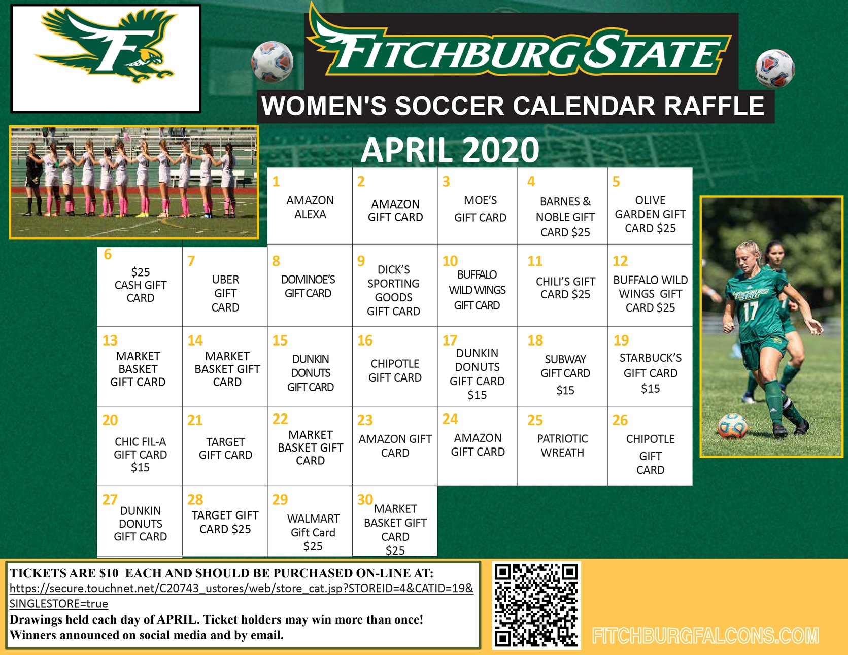 2020 Fitchburg State Women's Soccer Calendar Raffle